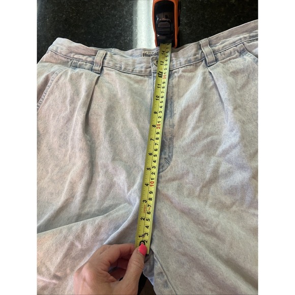 Vintage 90s Y2K Unionbay Men's Denim Blue Jean Shorts Stone Wash 36 Pleated Jort - Picture 8 of 8